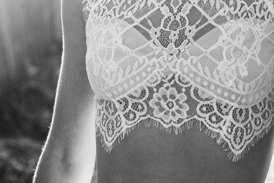 Crop top dentelle mariage