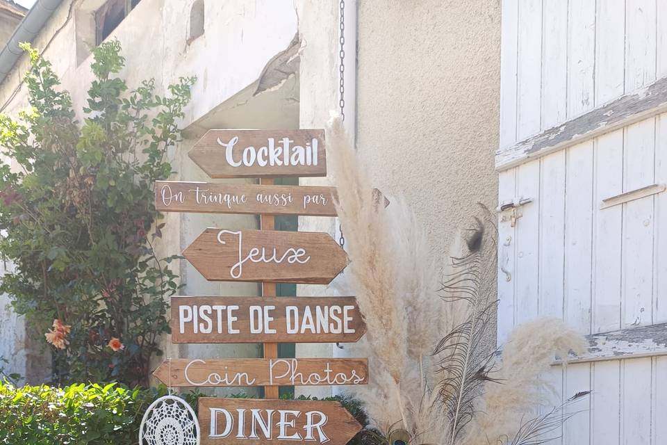 Caisses et panneau flèche