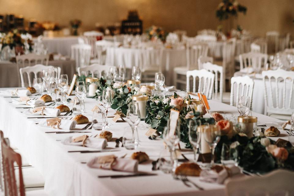 Mariage pêche Vert Sauge