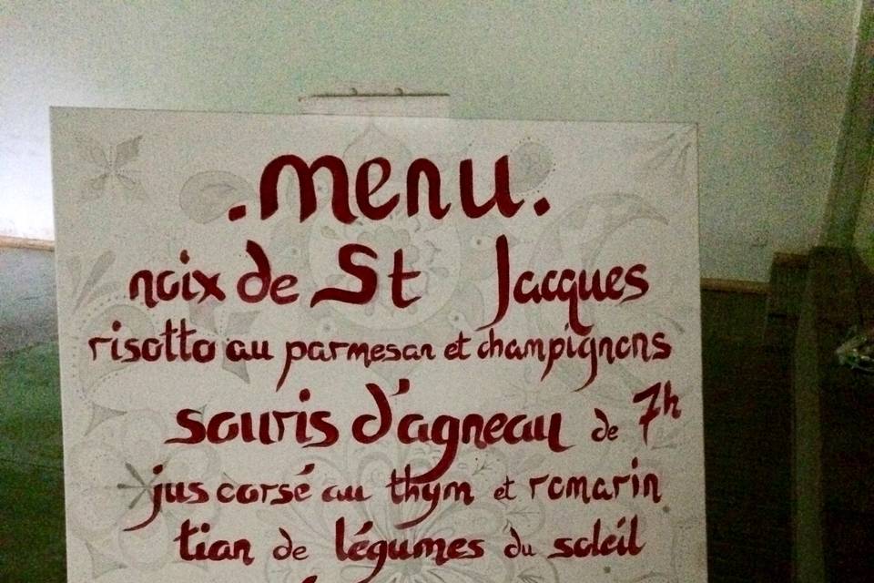 Menu mariage