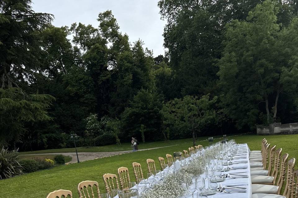 Chemin de table gypsophile