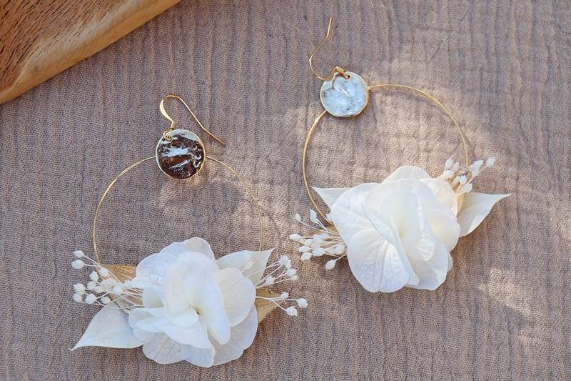 Boucles oreilles en fleurs ete