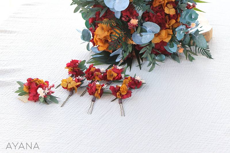 Bouquet en fleurs stabilisees