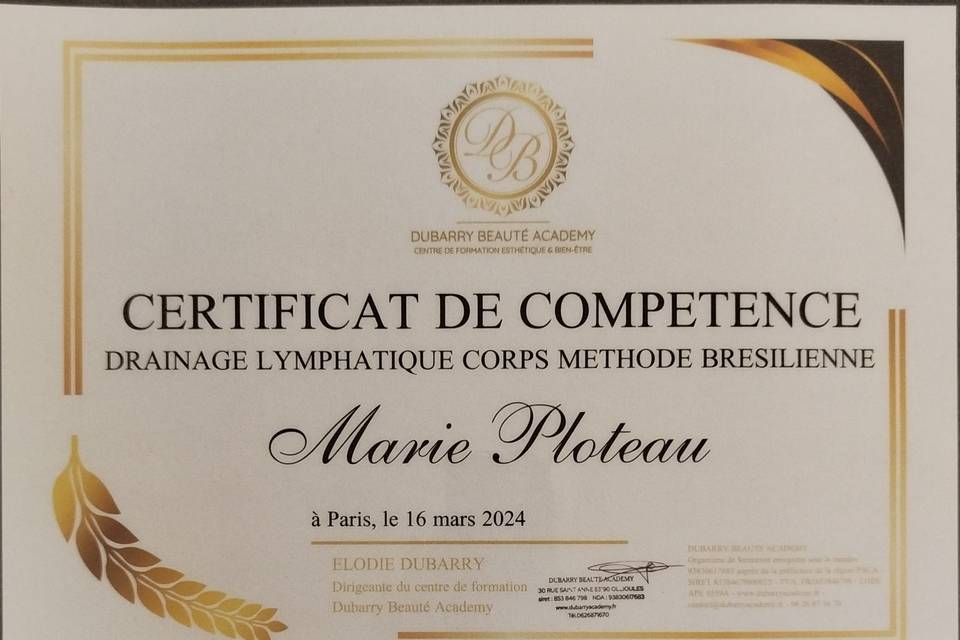 Diplômée certifiée