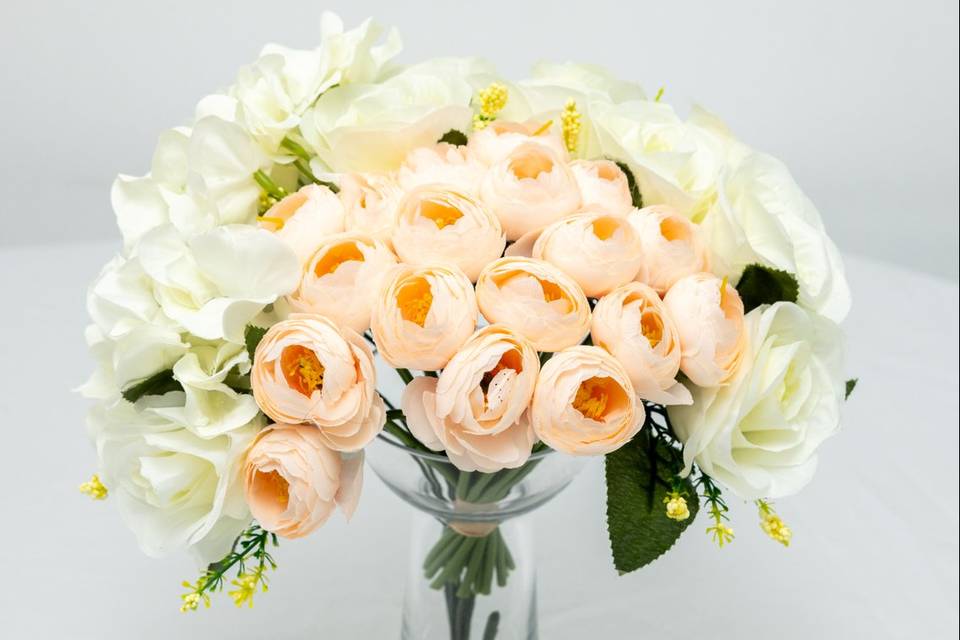 Bouquet de roses crème