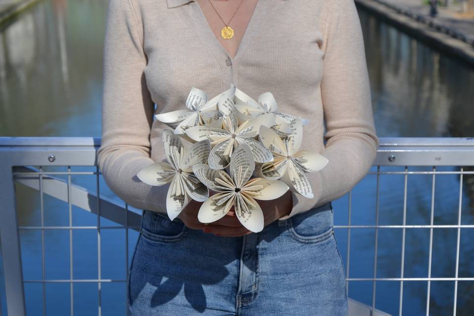 Bouquet de mariée en origami