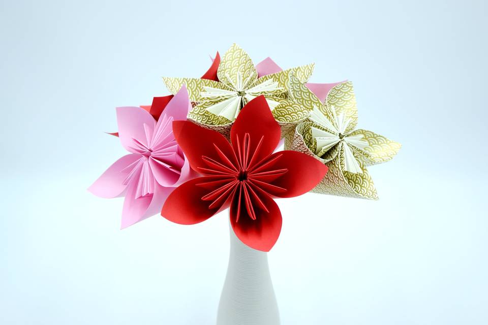 Bouquet de mariée en origami