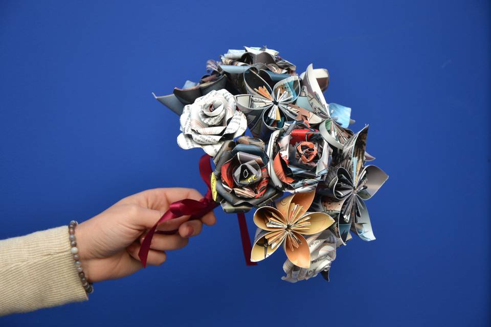 Bouquet de mariée en origami