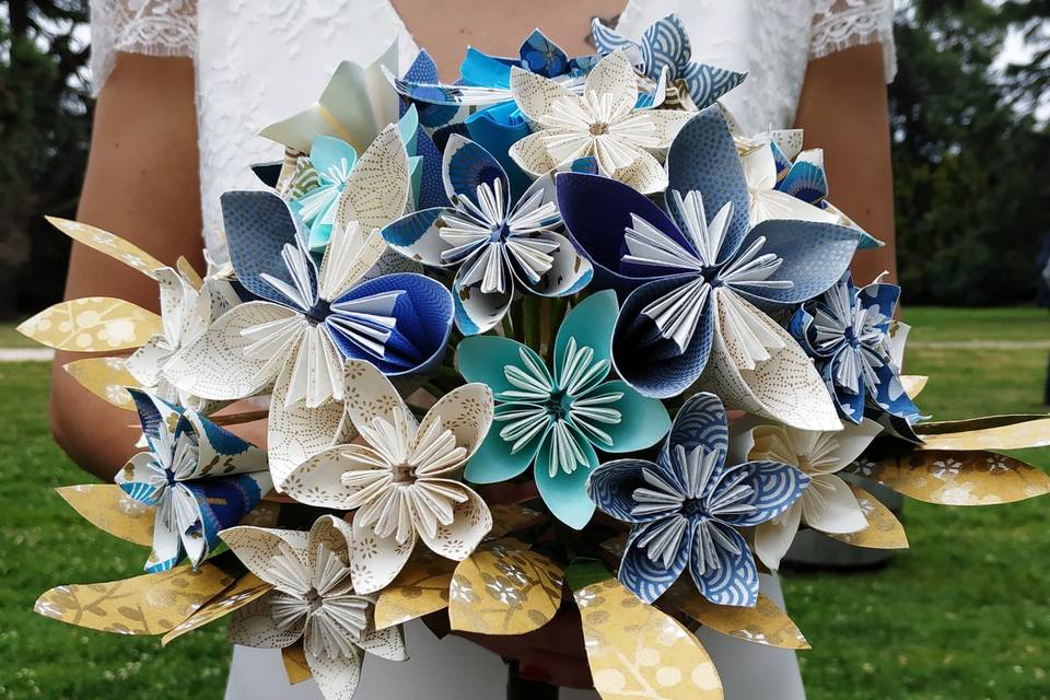 Bouquet de mariée en origami