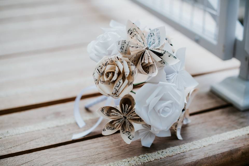 Bouquet de mariée en origami